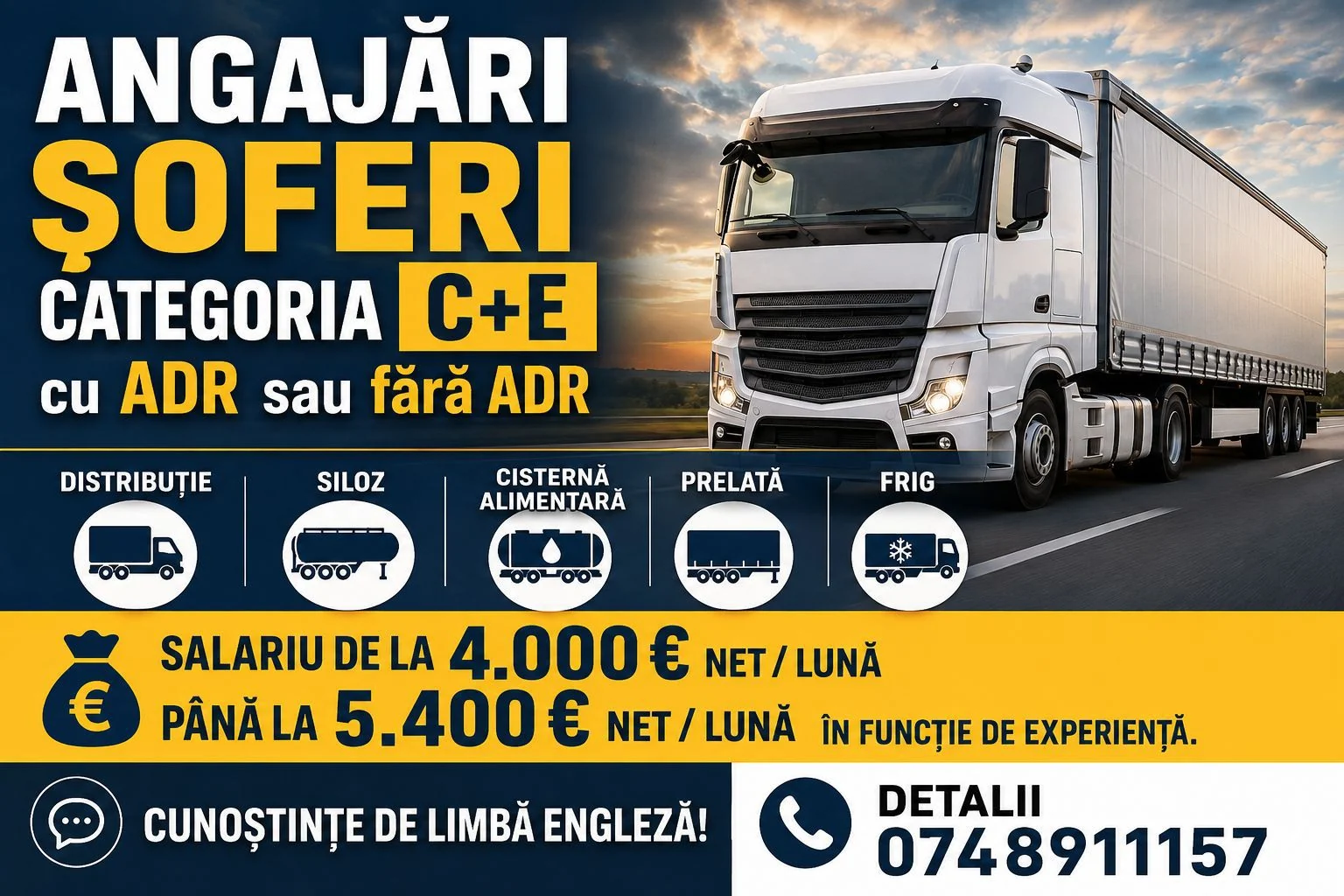 Angajez soferi cat CE belgia/olanda