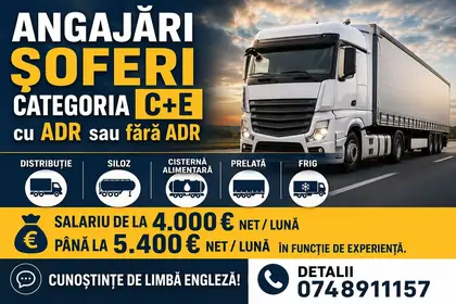 Angajez soferi cat CE belgia/olanda