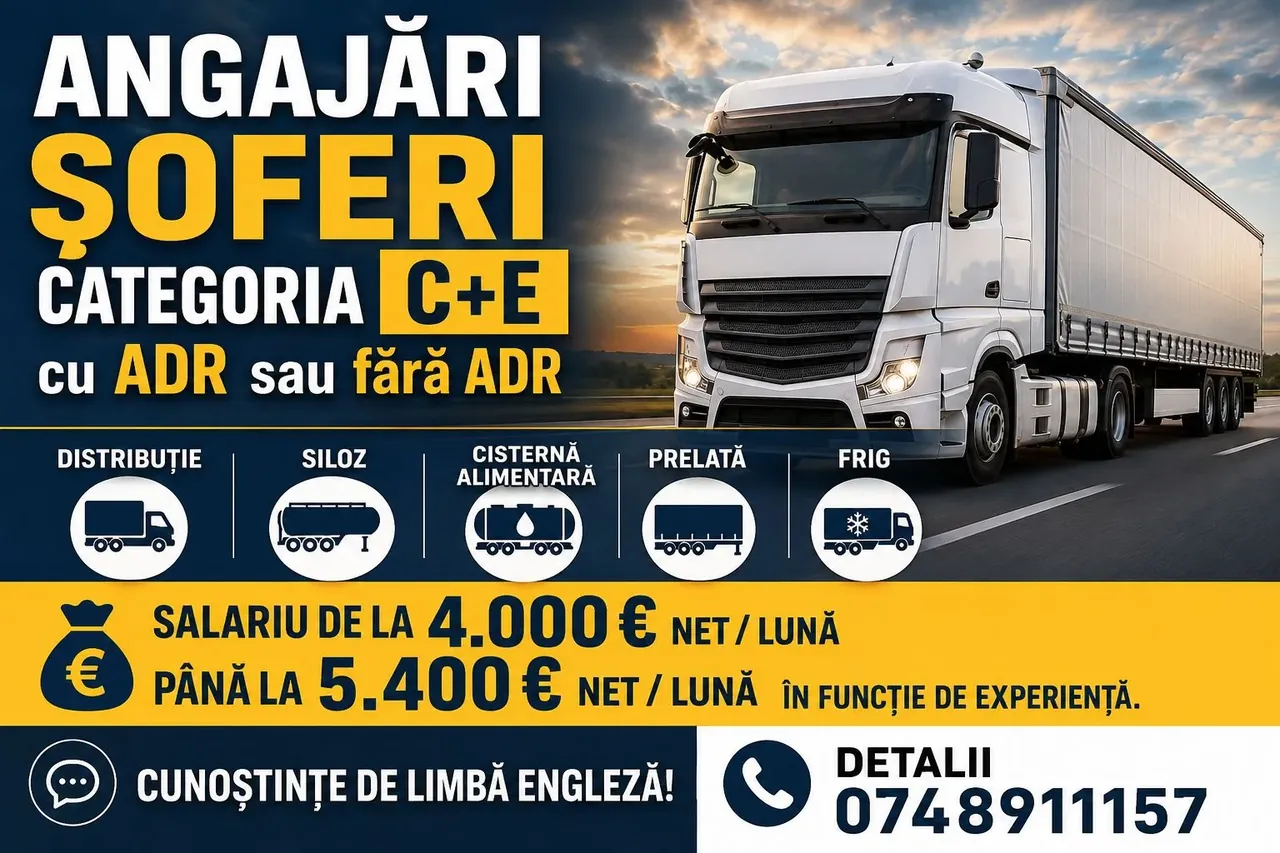 Angajez soferi cat CE belgia/olanda
